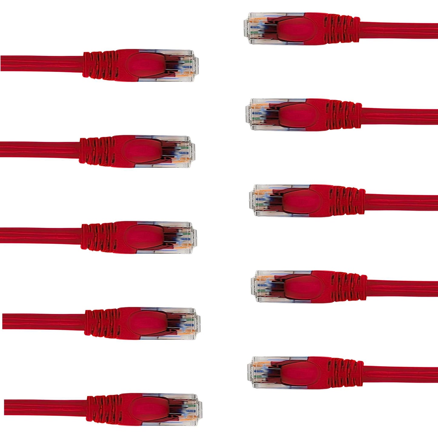 Cat 6 Ethernet Cable - High-Speed Ethernet Cable 10Gbps (Internet Cable, Network Cable, Cat6 Patch Cable, Patch Cord, Data Cable) Black/Blue/Red/Green/Yellow/White 10-Pack
