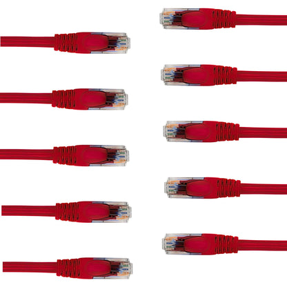 Cat 6 Ethernet Cable - High-Speed Ethernet Cable 10Gbps (Internet Cable, Network Cable, Cat6 Patch Cable, Patch Cord, Data Cable) Black/Blue/Red/Green/Yellow/White 10-Pack