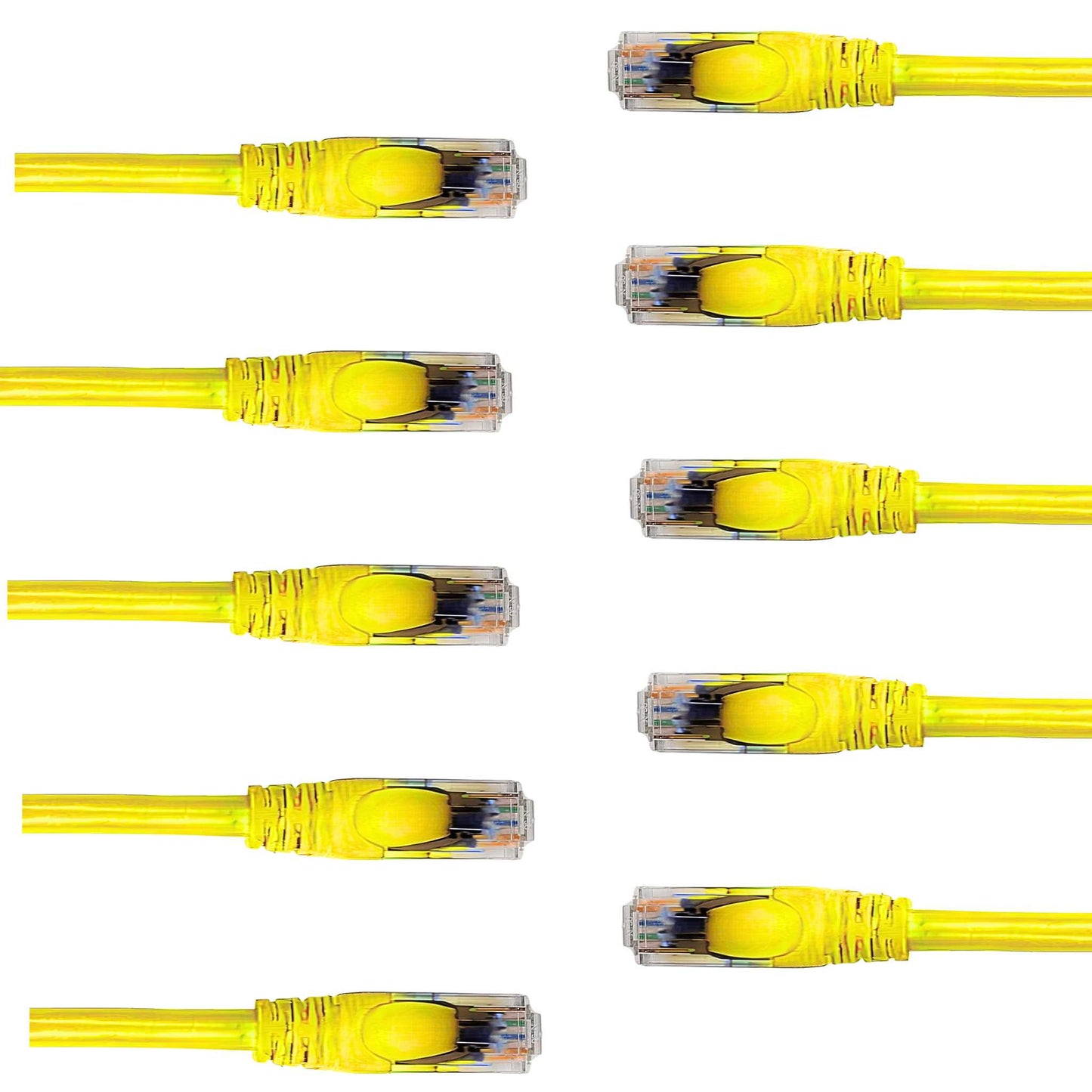 Cat 6 Ethernet Cable - High-Speed Ethernet Cable 10Gbps (Internet Cable, Network Cable, Cat6 Patch Cable, Patch Cord, Data Cable) Black/Blue/Red/Green/Yellow/White 10-Pack