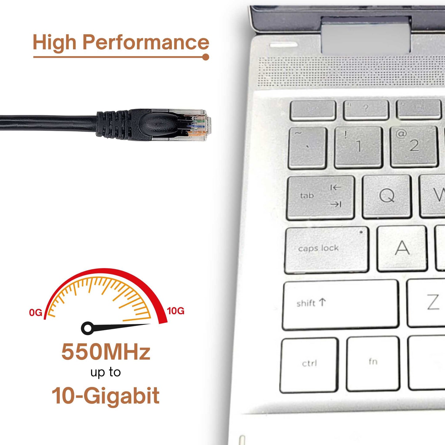 Multi-Color Cat 6 Ethernet Cable - High-Speed Ethernet Cable 10Gbps (Internet Cable, Network Cable, Cat6 Patch Cable, Patch Cord, Data Cable)