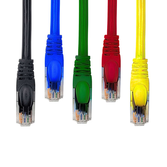 5-Pack Multi-Color Cat 6 Ethernet Cable - High-Speed Ethernet Cable 10Gbps (Internet Cable, Network Cable, Cat6 Patch Cable, Patch Cord, Data Cable)