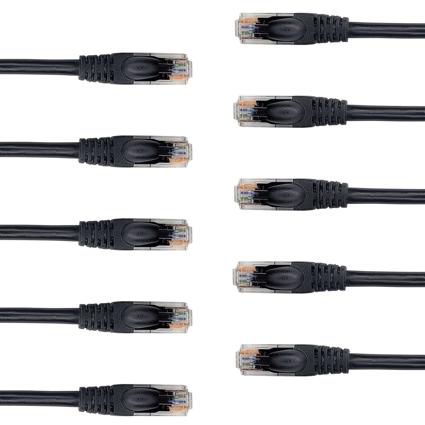 Cat 6 Ethernet Cable - High-Speed Ethernet Cable 10Gbps (Internet Cable, Network Cable, Cat6 Patch Cable, Patch Cord, Data Cable) Black/Blue/Red/Green/Yellow/White 10-Pack