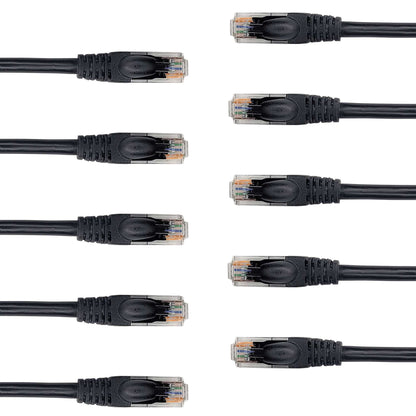 5-Pack Cat 6 Ethernet Cable - High-Speed Ethernet Cable 10Gbps (Internet Cable, Network Cable, Cat6 Patch Cable, Patch Cord, Data Cable) Black/Blue/Red/Green/Yellow/White