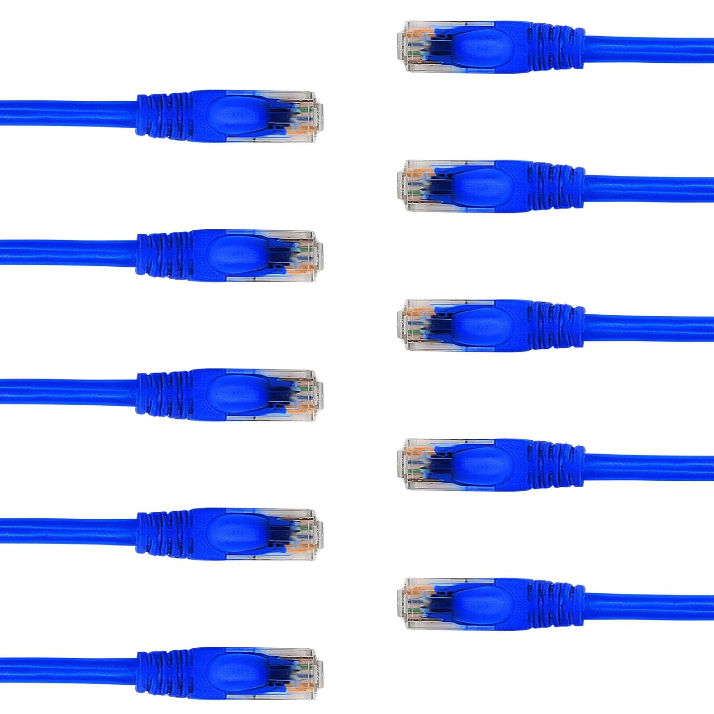 Cat 6 Ethernet Cable - High-Speed Ethernet Cable 10Gbps (Internet Cable, Network Cable, Cat6 Patch Cable, Patch Cord, Data Cable) Black/Blue/Red/Green/Yellow/White 10-Pack