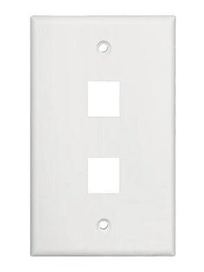 Keystone Jack Wall Plate with 1/2/3/4 Ports • White RJ45 Wall Plate Compatible with Keystone Jacks